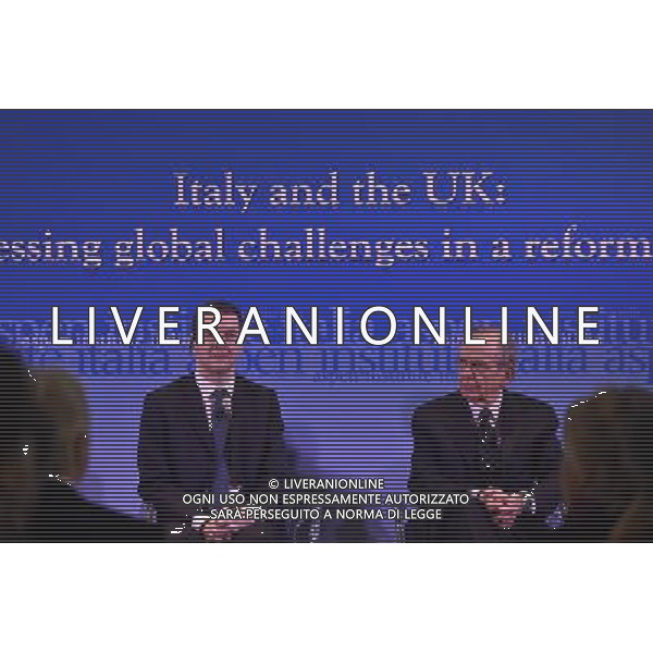 Incontro - dibattito \'Italy and the UK: addressing global challengers in a reformed UE\' Istituto Aspen Roma 03 febbraio 2016 nella foto George Osborne e Pier Carlo Padoan Â©Corradetti / Ag. Aldo Liverani Sas