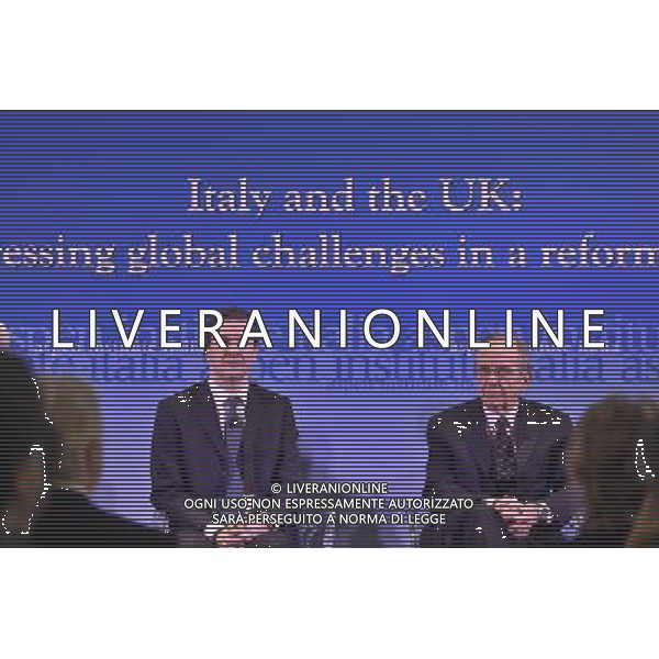Incontro - dibattito \'Italy and the UK: addressing global challengers in a reformed UE\' Istituto Aspen Roma 03 febbraio 2016 nella foto George Osborne e Pier Carlo Padoan Â©Corradetti / Ag. Aldo Liverani Sas