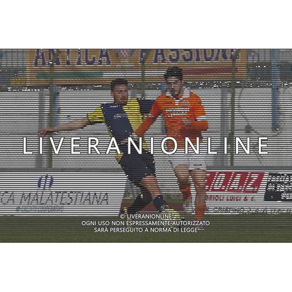 SANTARCANGELO vs PISTOIESE, Campionato di Calcio Lega Pro, Girone B, 21Âª giornata, 07/02/2016, nella foto: VALENTINI E VASSALLO, ph.CLAUDIO ZAMAGNI/AGENZIA ALDO LIVERANI S.A.S.