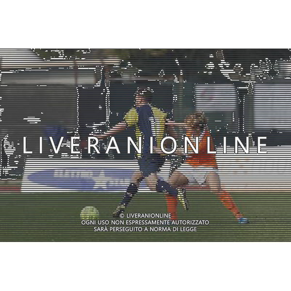 SANTARCANGELO vs PISTOIESE, Campionato di Calcio Lega Pro, Girone B, 21Âª giornata, 07/02/2016, nella foto: MARGIOTTA TRATTENUTO, DA PETRICONE ,ph.CLAUDIO ZAMAGNI/AGENZIA ALDO LIVERANI S.A.S.