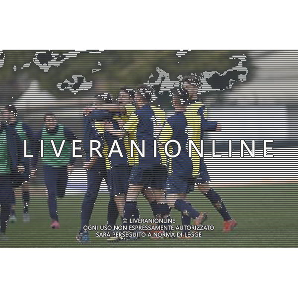 SANTARCANGELO vs PISTOIESE, Campionato di Calcio Lega Pro, Girone B, 21Âª giornata, 07/02/2016, nella foto: L\'ESULTANZA DEL SANTARCANGELO, ph.CLAUDIO ZAMAGNI/AGENZIA ALDO LIVERANI S.A.S.