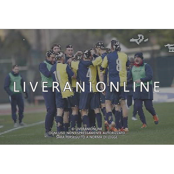 SANTARCANGELO vs PISTOIESE, Campionato di Calcio Lega Pro, Girone B, 21Âª giornata, 07/02/2016, nella foto: L\'ESULTANZA DEL SANTARCANGELO, ph.CLAUDIO ZAMAGNI/AGENZIA ALDO LIVERANI S.A.S.