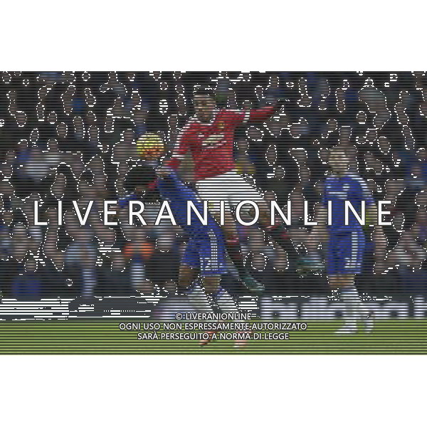 Chelsea\'s Willian is fouled by Manchester United\'s Anthony Martial Photographer Craig Mercer/CameraSport Football - Barclays Premiership - Chelsea v Manchester United - Sunday 7th February 2016 - Stamford Bridge - London Â© CameraSport - 43 Linden Ave. Countesthorpe. Leicester. England. LE8 5PG - Tel: +44 (0) 116 277 4147 - admin@camerasport.com - www.camerasport.com AG ALDO LIVERANI SAS ONLY ITALY