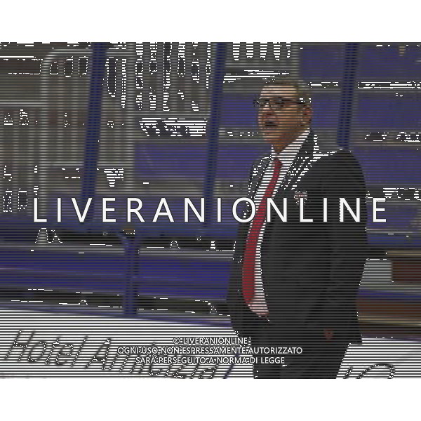 Basket serie B, Girone A, 20» giornata, NTS Basket Rimini Crabs vs Tramec Cento, 07/02/2016, nella foto: IL COACH LANFRANCO GIORDANI, URLA, Ph.CLAUDIO ZAMAGNI/AGENZIA ALDO LIVERANI S.A.S.