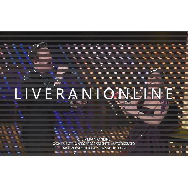 PRIMA SERATA 66mo FESTIVAL DELLA CANZONE ITALIANA DI SANREMO 09 FEBBRAIO 2016 NELLA FOTO GIOVANNI CACCAMO E DEBORAH IURATO ©GAZZANIGA / AGENZIA ALDO LIVERANI SAS 