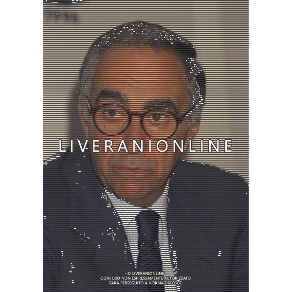 MILANO 28-03-1997 CONFERENZA STAMPA FRANCO CARRARO LAGA CALCIO VIA ROSSELLINI NELLA FOTO FRANCO CARRARO AG ALDO LIVERANIN SAS