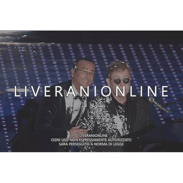 PRIMA SERATA 66mo FESTIVAL DELLA CANZONE ITALIANA DI SANREMO 09 FEBBRAIO 2016 NELLA FOTO CARLO CONTI CON SIR ELTON JOHN ©GAZZANIGA / AGENZIA ALDO LIVERANI SAS 