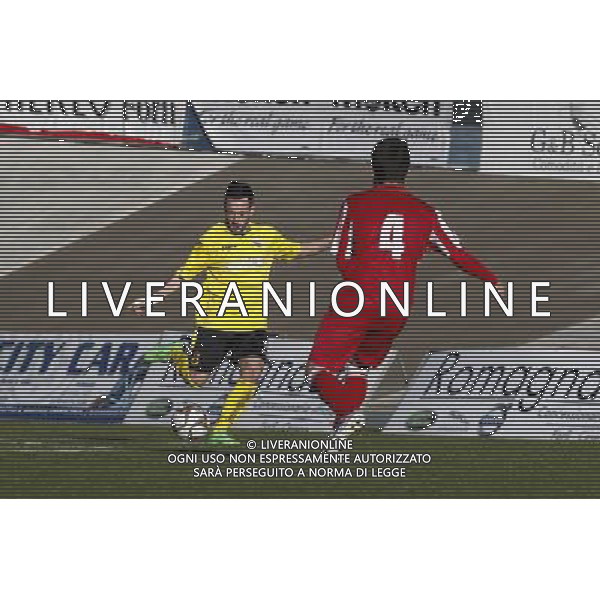 F.C. FORLí vs F.C.D. ALTOVICENTINO, Campionato di Calcio Serie D, Girone D, 26» giornata, 10/02/2016, nella foto: BOSCOLO, CARICA IL TIRO, ph.CLAUDIO ZAMAGNI/AGENZIA ALDO LIVERANI S.A.S.