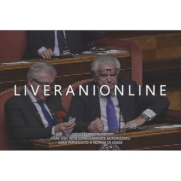 Palazzo Madama discussione del disegno di legge Regolamentazione delle unioni civili tra persone dello stesso sesso e disciplina delle convivenze Roma - 10.02.2016 - nella foto: Lucio Barani e Denis Verdini / Ph. Corradetti - Ag. Aldo Liverani Sas / AGENZIA ALDO LIVERANI SAS 
