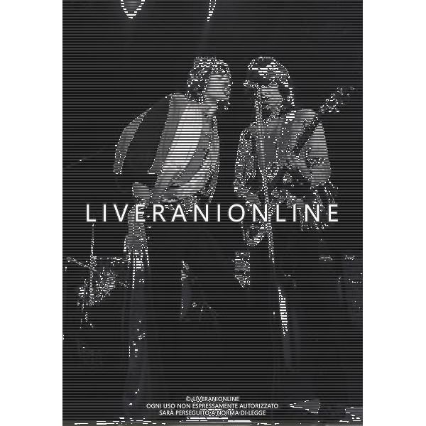 MILANO -07-10-1970 PALALIDO DI MILANO- CONCERTO DEI ROLLING STONES NELLA FOTO IL CONCERTO DEI ROLLING STONES-Mick Jagger, Bill Wyman, Mick Taylor, Keith Richards, Charlie Watts AG ALDO LIVERANI SAS