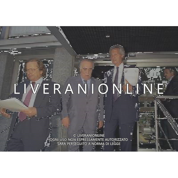MILANO- 08-07-1997 LEGA CALCIO VIA ROSSELLINI RIUNIONE PRESIDENTI NELLA FOTO GINO CORIONI CON FRANCO SENSI E SERGIO CRAGNOTTI AG ALDO LIVERANI SAS