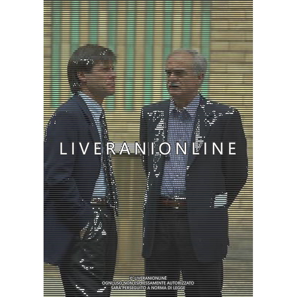 MILANO- 03-06-1998 LEGA CALCIO VIA ROSSELLINI RIUNIONE PRESIDENTI NELLA FOTO GABRIELE ORIALI CON SANDRO MAZZOLA AG ALDO LIVERANI SAS