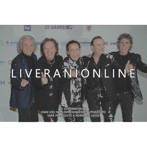 Photocall dei Pooh al 66mo Festival della canzone italiana SanRemo 11 febbraio 2016 nella foto Riccardo Fogli, Red Canzian, Roby Facchinetti, Dodi Battaglia e Stefano D\'Orazio premiati per i 50 anni di carriera © Gazzaniga / AGENZIA ALDO LIVERANI SAS 