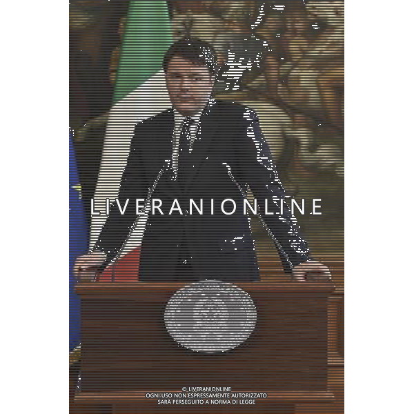 Roma - 12.02.2016 - Palazzo Chigi - Il Presidente del Consiglio dei Ministri Matteo Renzi incontra il cancelliere austriaco Werner Faymann - nella foto: Matteo Renzi / Ph. Corradetti - Ag. Aldo Liverani Sas