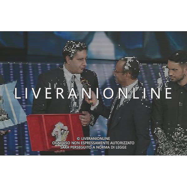 QUARTA SERATA 66mo FESTIVAL DELLA CANZONE ITALIANA DI SANREMO 12 FEBBRAIO 2016 nella foto CARLO CONTI CON GIOVANNI TOTI ©Gazzaniga / AGENZIA ALDO LIVERANI SAS 
