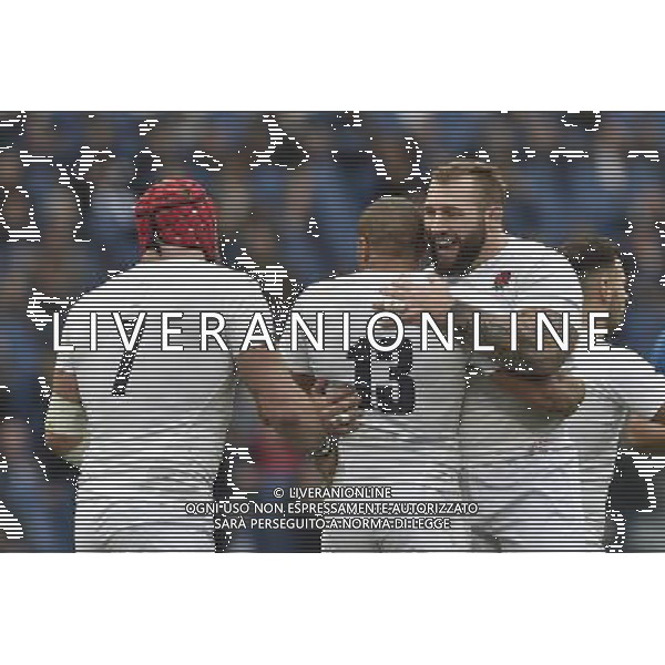 RBS 6 Nazioni Rugby 2016 2 giornata - Italia vs Inghilterra - Roma - 14.02.2016 - Stadio Olimpico - nella foto: esultanza Inghilterra / Ph. Corradetti - Ag. Aldo Liverani sas