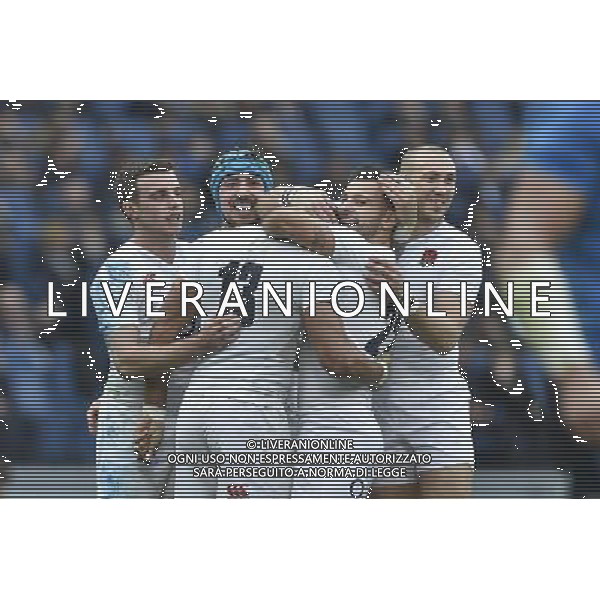 RBS 6 Nazioni Rugby 2016 2 giornata - Italia vs Inghilterra - Roma - 14.02.2016 - Stadio Olimpico - nella foto: esultanza Inghilterra / Ph. Corradetti - Ag. Aldo Liverani sas