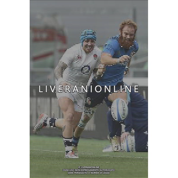 RBS 6 Nazioni Rugby 2016 2 giornata - Italia vs Inghilterra - Roma - 14.02.2016 - Stadio Olimpico - nella foto: Gonzalo Garcia e Jack Nowell / Ph. Corradetti - Ag. Aldo Liverani sas