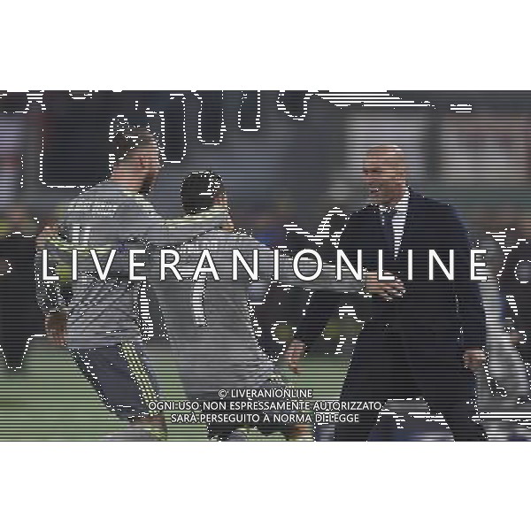 UEFA Champions League 2015-2016 ottavi di finale - Roma 17.02.2016 - AS Roma vs Real Madrid - nella foto: esultanza dopo il gol di cristiano ronaldo con zinedine zidane e sergio ramos / Ph. Corradetti - Ag. Aldo Liverani Sas / AGENZIA ALDO LIVERANI SAS 