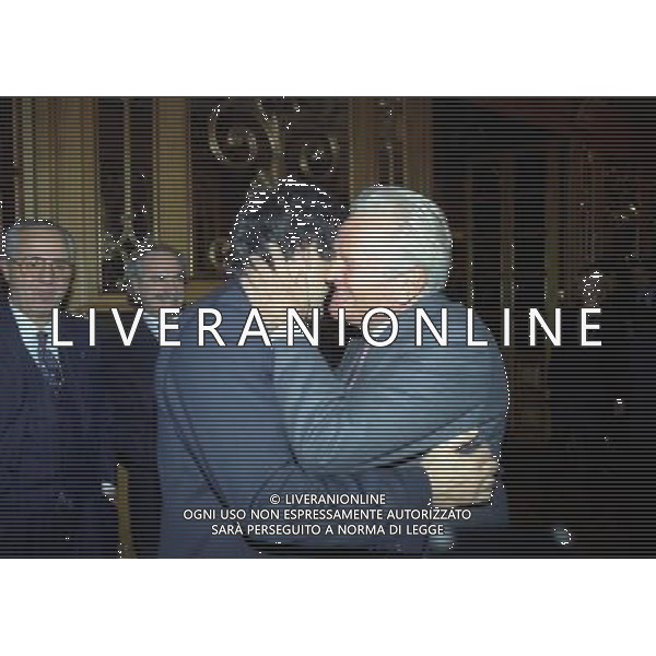19-12-1996 MILANO LEGA CALCIO VIA ROSSELLINI- ASSEMBLEA PRESIDENTI NELLA FOTO MICHEL PLATINI-GIAMPIERO BONIPERTI AG ALDO LIVERANI SAS