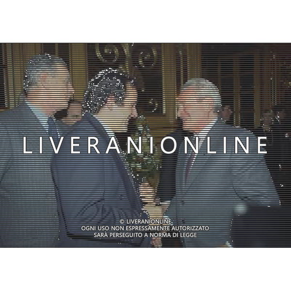 19-12-1996 MILANO LEGA CALCIO VIA ROSSELLINI- ASSEMBLEA PRESIDENTI NELLA FOTO MICHEL PLATINI-GIAMPIERO BONIPERTI AG ALDO LIVERANI SAS