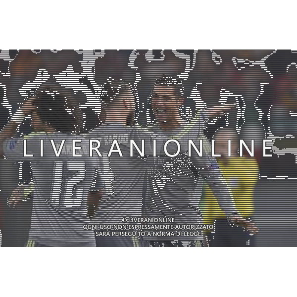 UEFA Champions League 2015-2016 ottavi di finale - Roma 17.02.2016 - AS Roma vs Real Madrid - nella foto: Cristiano Ronaldo festeggia con Sergio Ramos / Ph. Corradetti - Ag. Aldo Liverani Sas / AGENZIA ALDO LIVERANI SAS 