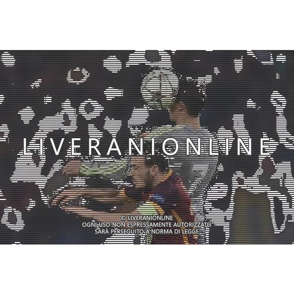 UEFA Champions League 2015-2016 ottavi di finale - Roma 17.02.2016 - AS Roma vs Real Madrid - nella foto: Cristiano Ronaldo e Alessandro Florenzi / Ph. Corradetti - Ag. Aldo Liverani Sas / AGENZIA ALDO LIVERANI SAS 
