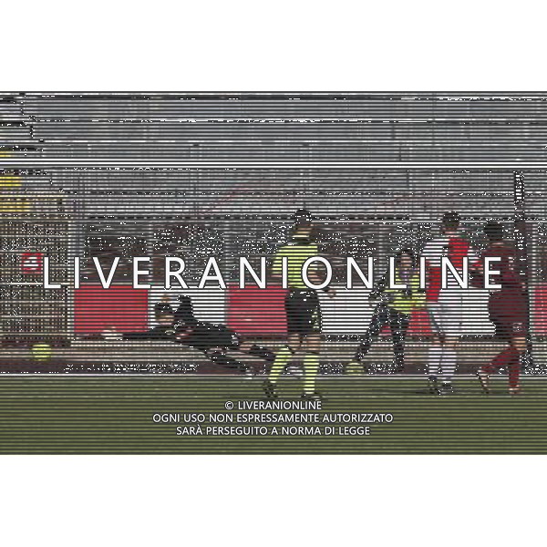 RIMINI vs PONTEDERA, Campionato di Calcio Lega Pro, Girone B, 23Âª giornata, 20/02/2016, nella foto: IL GOAL DI POLIDORI, DELL\' 1 A 0, Â©CLAUDIO ZAMAGNI/AGENZIA ALDO LIVERANI S.A.S.