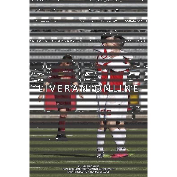 RIMINI vs PONTEDERA, Campionato di Calcio Lega Pro, Girone B, 23Âª giornata, 20/02/2016, nella foto: SIGNORINI E MARTINELLI, SI ABBRACCIANO, , Â©CLAUDIO ZAMAGNI/AGENZIA ALDO LIVERANI S.A.S.