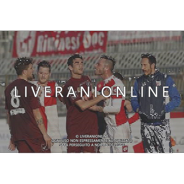 RIMINI vs PONTEDERA, Campionato di Calcio Lega Pro, Girone B, 23Âª giornata, 20/02/2016, nella foto: TENSIONE TRA I GIOCATORI A FINE PARTITA, Â©CLAUDIO ZAMAGNI/AGENZIA ALDO LIVERANI S.A.S.