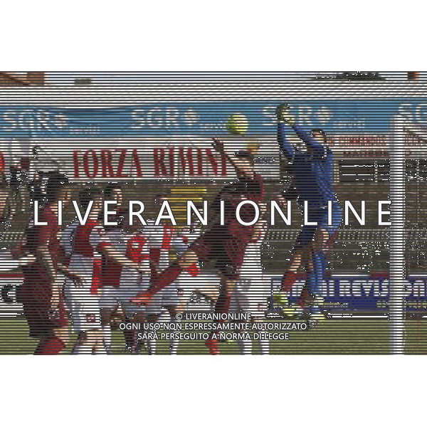RIMINI vs PONTEDERA, Campionato di Calcio Lega Pro, Girone B, 23Âª giornata, 20/02/2016, nella foto: LA PARATA DI ANACOURA, Â©CLAUDIO ZAMAGNI/AGENZIA ALDO LIVERANI S.A.S.