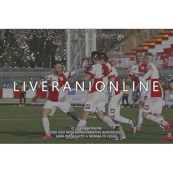 RIMINI vs PONTEDERA, Campionato di Calcio Lega Pro, Girone B, 23Âª giornata, 20/02/2016, nella foto: L\'ESULTANZA DEL RI,MINI, PER IL 2 A 0, Â©CLAUDIO ZAMAGNI/AGENZIA ALDO LIVERANI S.A.S.