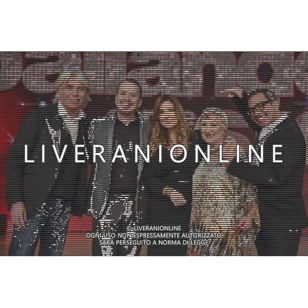 1 puntata della trasmissione TV \' Ballando con le stelle \' - Roma 20.02.2016 Auditorium Rai - nella foto: da sx Ivan Zazzaroni Fabio Canino Selvaggia Lucarelli Carolyn Smith e Guillermo Mariotto / Ph. Corradetti - Ag. Aldo Liverani sas