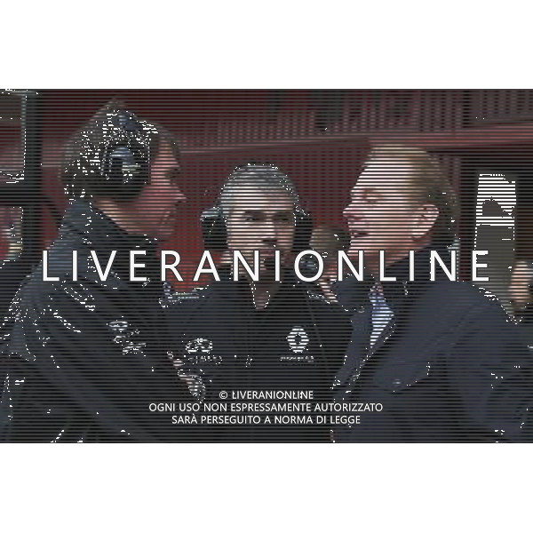 (L to R): Alan Permane (GBR) Renault Sport F1 Team Trackside Operations Director with Nick Chester (GBR) Renault Sport F1 Team Chassis Technical Director and Jonathan Palmer (GBR). 22.02.2016. Formula One Testing, Day One, Barcelona, Spain. Monday. / AGENZIA ALDO LIVERANI SAS - ITALY ONLY EDITORIAL USE ONLY