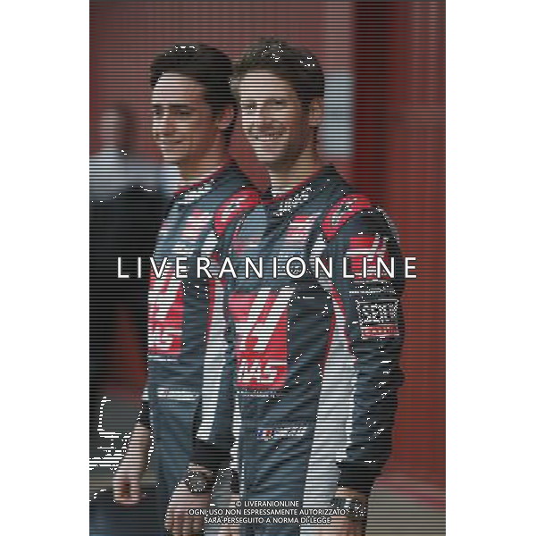 Romain Grosjean (FRA) Haas F1 Team (Right) with team mate Esteban Gutierrez (MEX) Haas F1 Team. 22.02.2016. Formula One Testing, Day One, Barcelona, Spain. Monday. / AGENZIA ALDO LIVERANI SAS - ITALY ONLY EDITORIAL USE ONLY