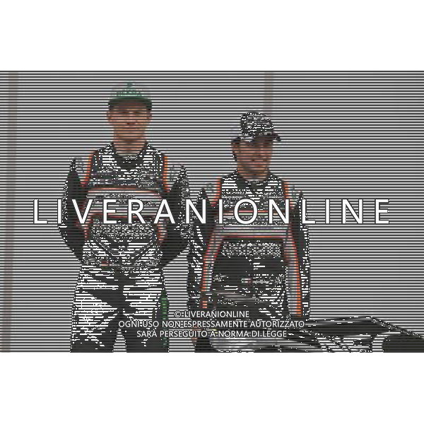 (L to R): Nico Hulkenberg (GER) Sahara Force India F1 with team mate Sergio Perez (MEX) Sahara Force India F1 at the Sahara Force India F1 VJM09 unveiling. 22.02.2016. Formula One Testing, Day One, Barcelona, Spain. Monday. / AGENZIA ALDO LIVERANI SAS - ITALY ONLY EDITORIAL USE ONLY