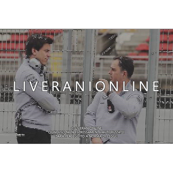 (L to R): Toto Wolff (GER) Mercedes AMG F1 Shareholder and Executive Director with Ron Meadows (GBR) Mercedes GP Team Manager. 22.02.2016. Formula One Testing, Day One, Barcelona, Spain. Monday. / AGENZIA ALDO LIVERANI SAS - ITALY ONLY EDITORIAL USE ONLY
