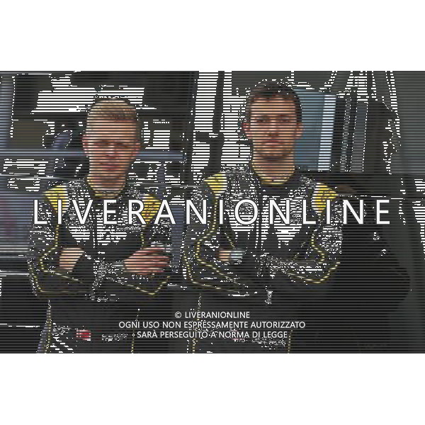 (L to R): Kevin Magnussen (DEN) Renault Sport F1 Team with team mate Jolyon Palmer (GBR) Renault Sport F1 Team. 23.02.2016. Formula One Testing, Day Two, Barcelona, Spain. Tuesday. AG ALDO LIVERANI SAS ONLY ITALY