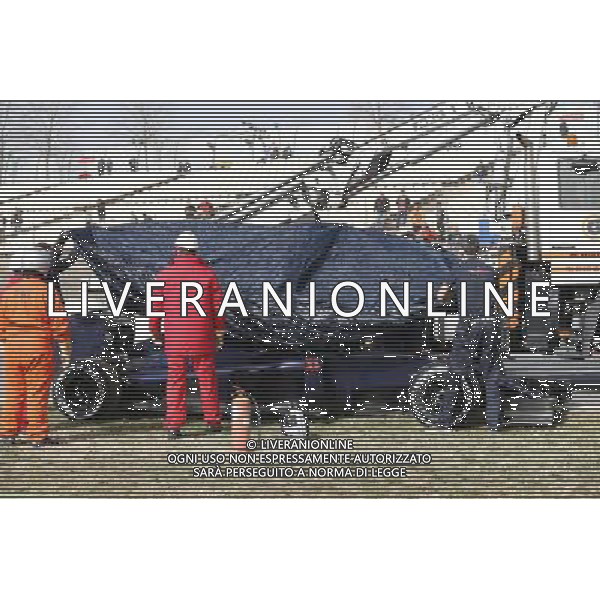 The Scuderia Toro Rosso STR11 of Max Verstappen (NLD) Scuderia Toro Rosso is recovered back to the pits on the back of a truck. 23.02.2016. Formula One Testing, Day Two, Barcelona, Spain. Tuesday. AG ALDO LIVERANI SAS ONLY ITALY