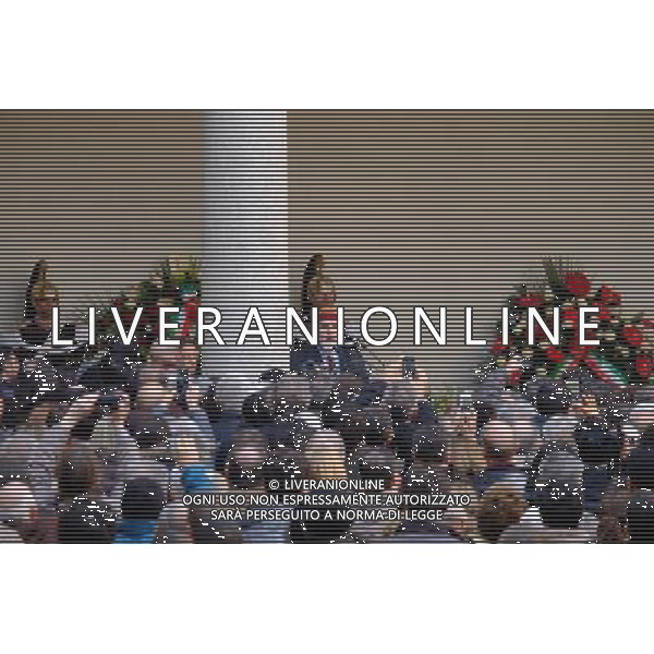 Funerali di Umberto Eco, nel cortile della Rocchetta del Castello Sforzesco a Milano 23 febbraio 2016 nella foto: Salomone Moni Ovadia ©Gazzaniga / AGENZIA ALDO LIVERANI SAS