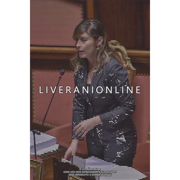 Palazzo Madama discussione del disegno di legge Mille Proroghe Roma - 24.02.2016 - nella foto: Maria Elena Boschi interviene per chiedere la fiducia su ddl Mille Proroghe / Ph. Corradetti - Ag. Aldo Liverani Sas