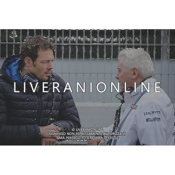 (L to R): Alex Wurz (AUT) Williams Driver Mentor / GPDA Chairman with Pat Symonds (GBR) Williams Chief Technical Officer. 24.02.2016. Formula One Testing, Day Three, Barcelona, Spain. Wednesday. AG ALDO LIVERANI SAS ONLY ITALY