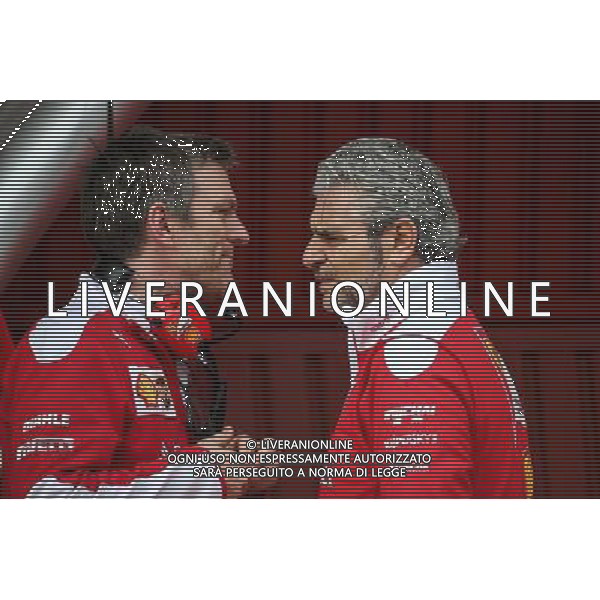 (L to R): James Allison (GBR) Ferrari Chassis Technical Director with Maurizio Arrivabene (ITA) Ferrari Team Principal. 24.02.2016. Formula One Testing, Day Three, Barcelona, Spain. Wednesday. AG ALDO LIVERANI SAS ONLY ITALY
