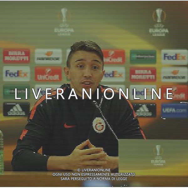 Galatasaray \' s Goalkeeper Fernando Muslera gives a press conference on the eve of the team\' s UEFA Europa League football match against Lazio, on February 24, 2016 at the Olimpico stadium in Roma , Italy. RZYM KONFERENCJA PRASOWA LIGA EUROPY SEZON 2015/2016 PILKA NOZNA FOT. SESKIM/NEWSPIX.PL TURKEY, UK, AUSTRIA AND GERMANY OUT !!! --- Newspix.pl / AGENZIA ALDO LIVERANI SAS - ITALY ONLY EDITORIAL USE ONLY - Conferenza Stampa Galatasaray Europa League - 24.02.2016