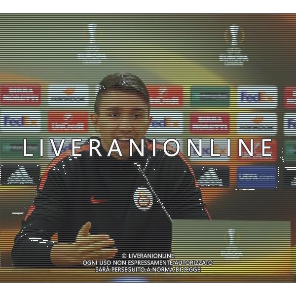 Galatasaray \' s Goalkeeper Fernando Muslera gives a press conference on the eve of the team\' s UEFA Europa League football match against Lazio, on February 24, 2016 at the Olimpico stadium in Roma , Italy. RZYM KONFERENCJA PRASOWA LIGA EUROPY SEZON 2015/2016 PILKA NOZNA FOT. SESKIM/NEWSPIX.PL TURKEY, UK, AUSTRIA AND GERMANY OUT !!! --- Newspix.pl / AGENZIA ALDO LIVERANI SAS - ITALY ONLY EDITORIAL USE ONLY - Conferenza Stampa Galatasaray Europa League - 24.02.2016