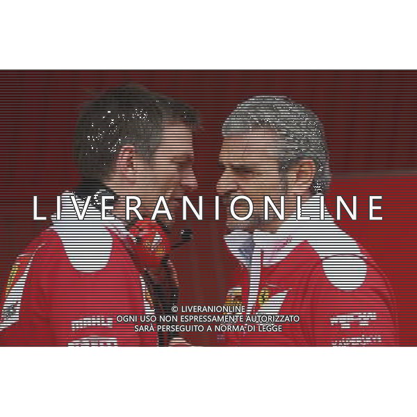 (L to R): James Allison (GBR) Ferrari Chassis Technical Director with Maurizio Arrivabene (ITA) Ferrari Team Principal. 24.02.2016. Formula One Testing, Day Three, Barcelona, Spain. Wednesday. AG ALDO LIVERANI SAS ONLY ITALY