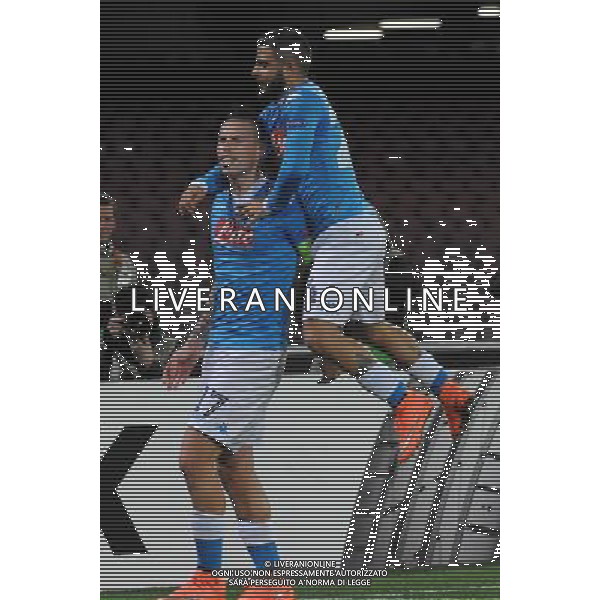 NAPOLI - VILLARREAL UEFA Europa League 2015-2016 sedicesimi ritorno 25.02.2016 NELLA FOTO ESULTANZA DOPO IL GOL DI MAREK HAMSIK CON LORENZO INSIGNE ©MOSCA / AGENZIA ALDO LIVERANI SAS