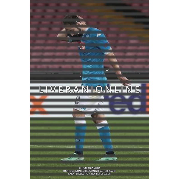 NAPOLI - VILLARREAL UEFA Europa League 2015-2016 sedicesimi ritorno 25.02.2016 NELLA FOTO LA DELUSIONE DI GONZALO HIGUAIN ©MOSCA / AGENZIA ALDO LIVERANI SAS