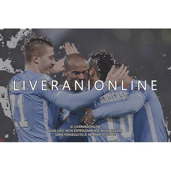 UEFA Europa League 2015-2016 sedicesimi ritorno - Roma - 25.02.2016 - Stadio Olimpico - Lazio vs Galatasaray - nella foto: esultanza dopo il gol di Felipe Anderson festeggiato dai compagni /Ph. Corradetti - Ag. Aldo Liverani Sas/ AGENZIA ALDO LIVERANI SAS