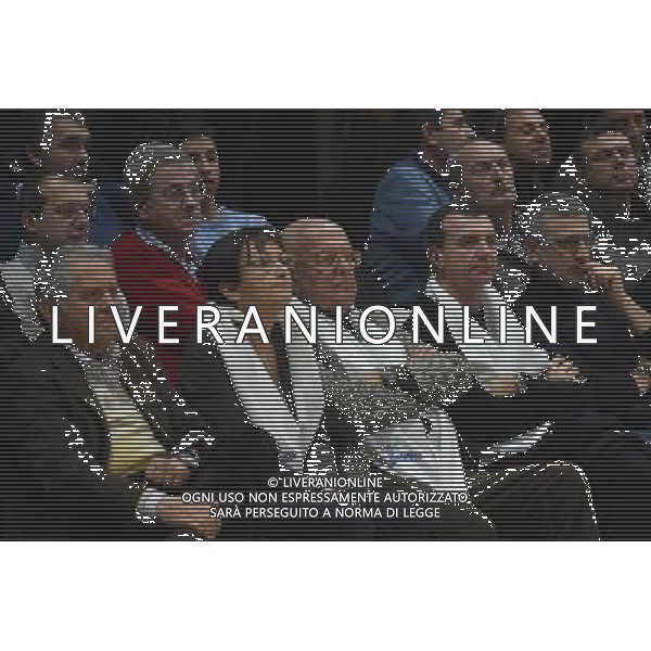 OBIETTIVO LAVORO BOLOGNA - EA7 EMPORIO ARMANI OLIMPIA MILANO BASKET LEGA A 28 FEBBRAIO 2016 NELLA FOTO IL PRESIDENTE ALBERTO BUCCI ©OPTIMAFOTO/ AGENZIA ALDO LIVERANI SAS